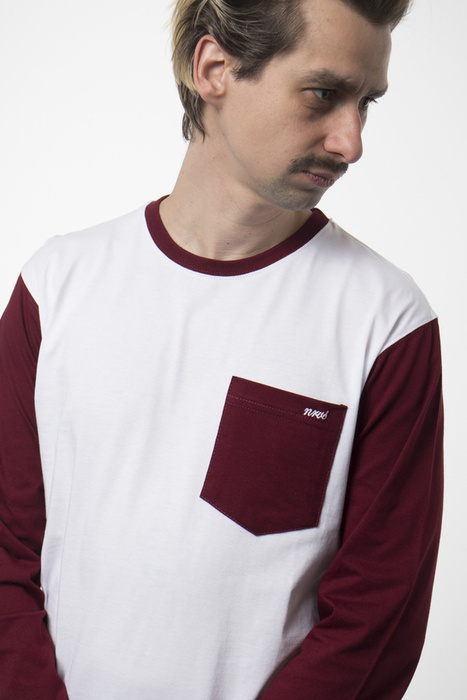 Koszulka Longsleeve Nervous Pocket White Maroon
