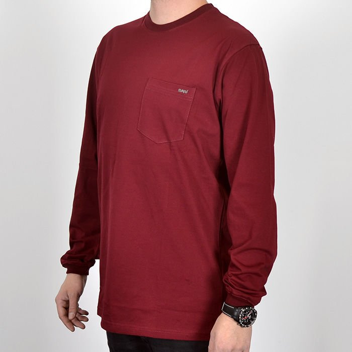 Koszulka LS Nervous Sp18 Pocket maroon