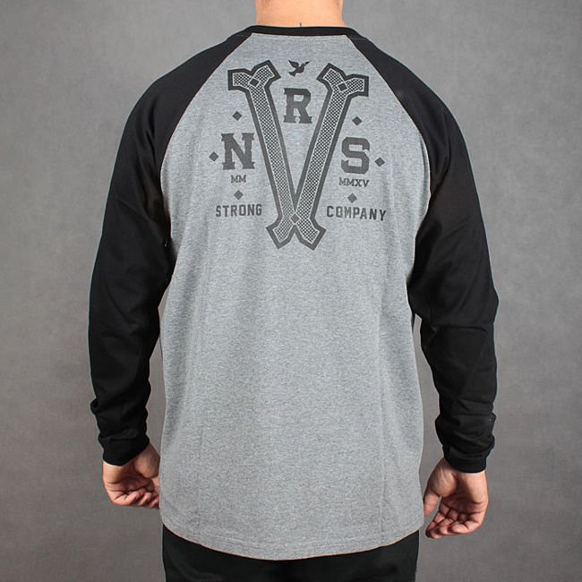 Koszulka Ls Nervous Fa15 Letter Grey Black