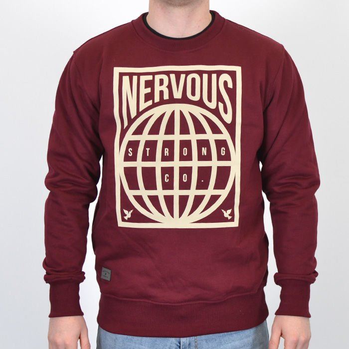 Bluza Nervous Crew Fa17 Map maroon
