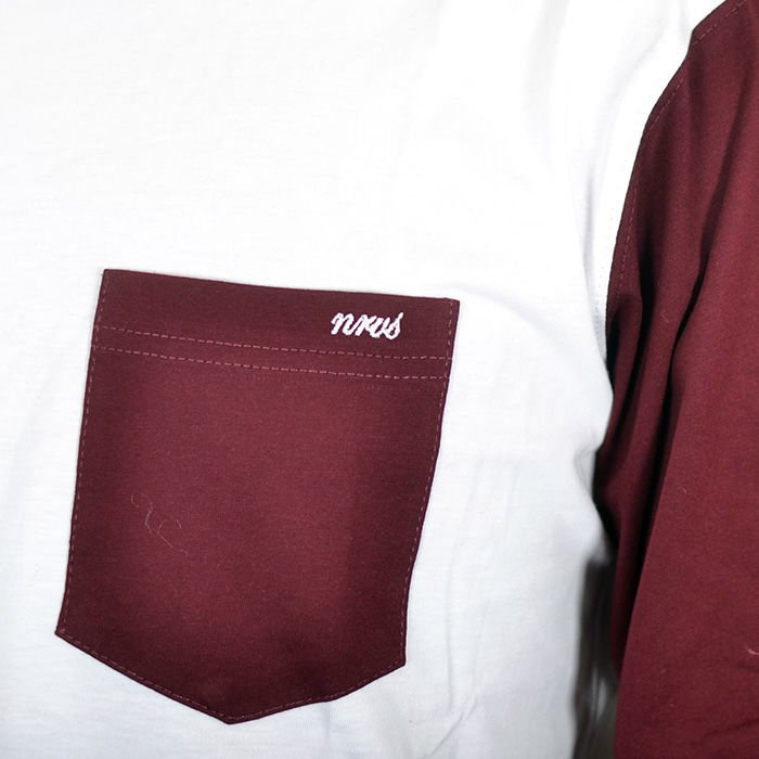 Koszulka Longsleeve Nervous Pocket White Maroon