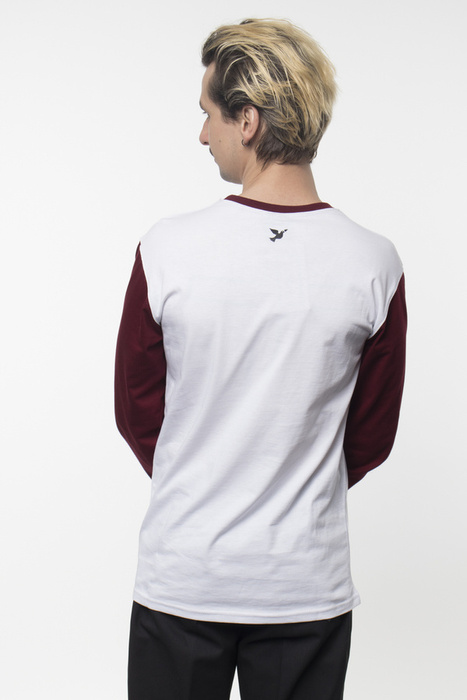 Koszulka Longsleeve Nervous Pocket White Maroon