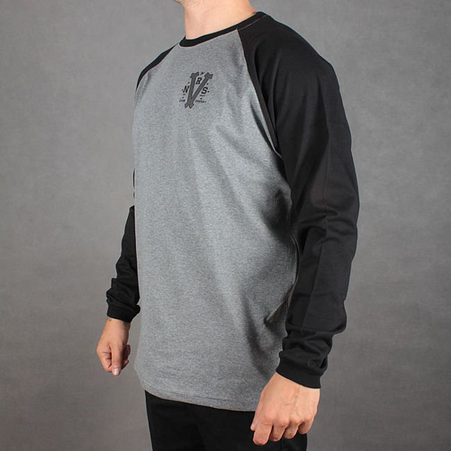Koszulka Ls Nervous Fa15 Letter Grey Black