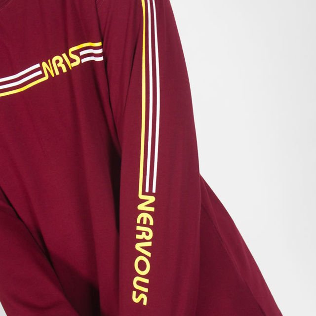 Koszulka LS Nervous F18 Stripes Maroon