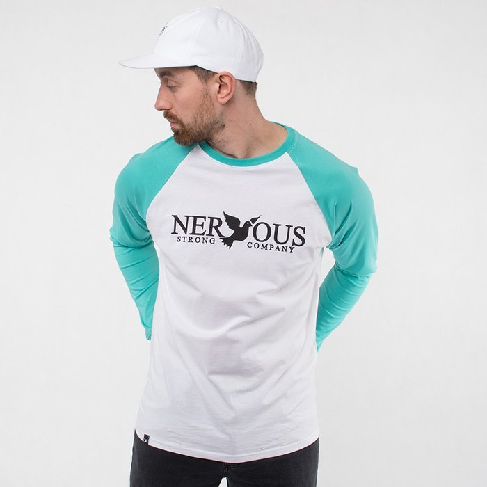 Koszulka Longsleeve Nervous Classic Aqua/ White