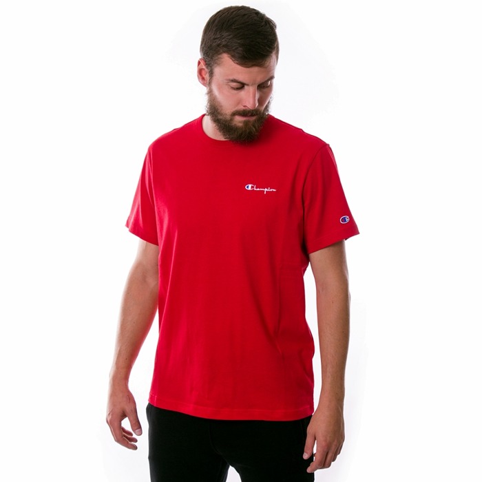 Koszulka męska Champion Reverse Weave Small Script Logo T-Shirt red (211985 - RS053)